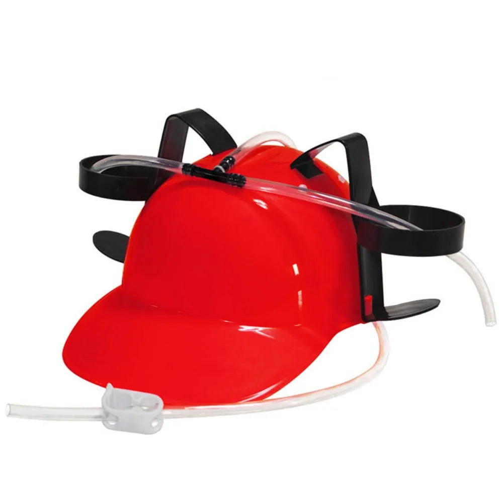 Plastic  Drinking  Helmet  With straw