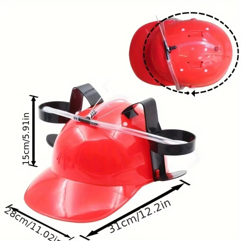 Plastic  Drinking  Helmet  With straw